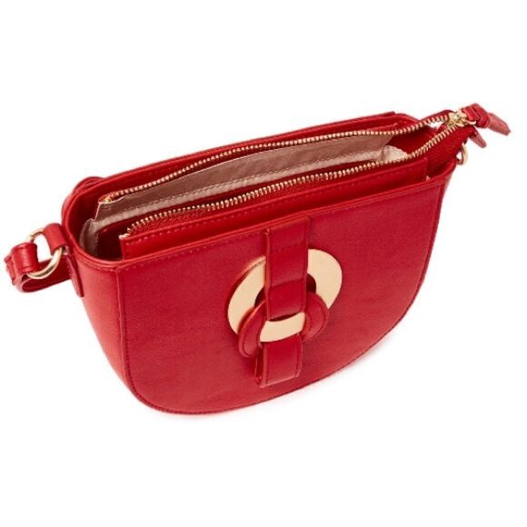 Coral Faux Leather Crossbody - Picture 5 of 6